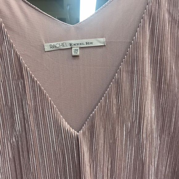 NWT,Rachel Roy Sleeveless Metallic Pleated,blush - Picture 10 of 12